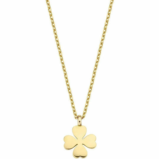 Gouden ketting 6mm klavertje4 38+2,5+2,5cm