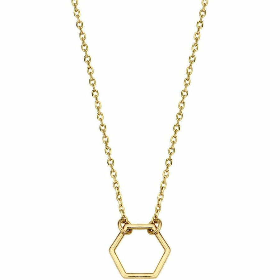 Gouden ketting 7mm hexagon 38+2,5+2,5cm - Kettingen
