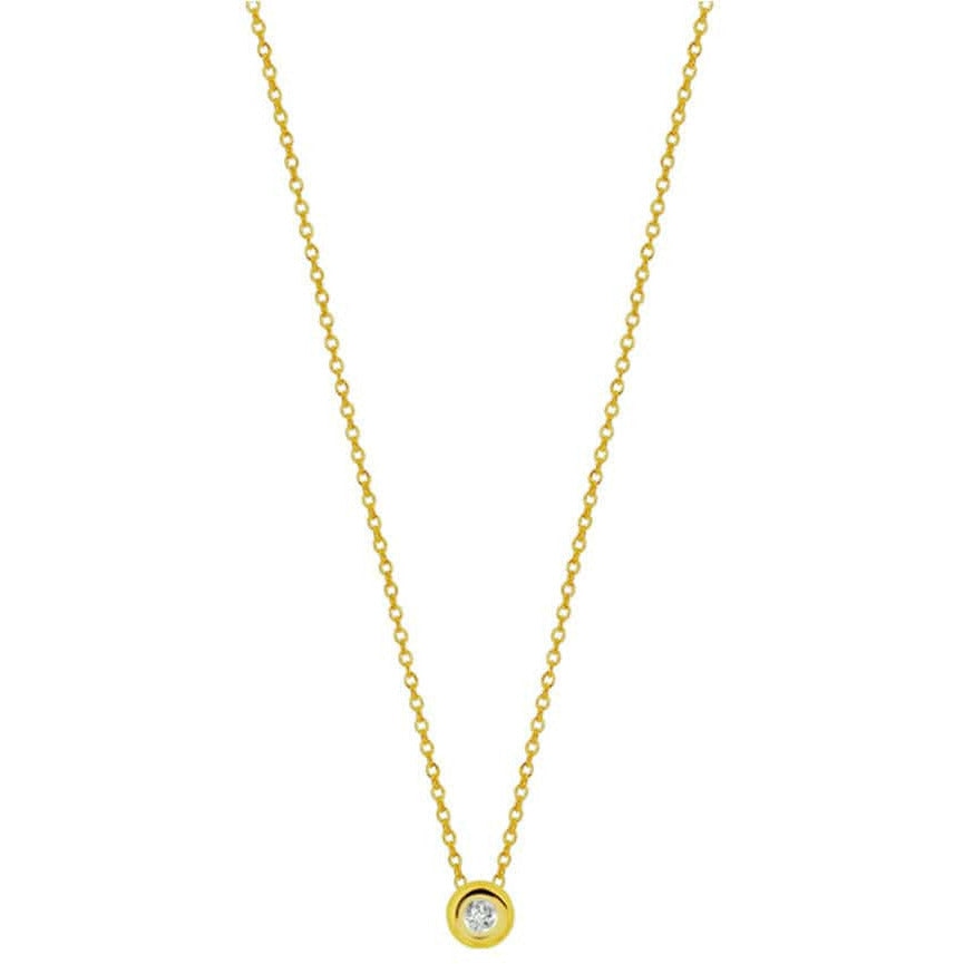 Gouden ketting diamant 0.01ct - Kettingen