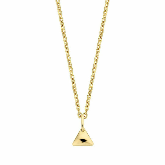 Gouden ketting driehoek 5mm 38+2,5+2,5cm