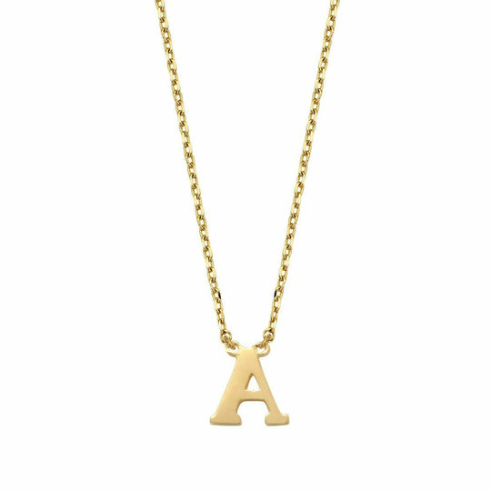 Gouden ketting Letter A 38+2,5+2,5 cm