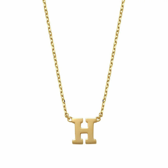 Gouden ketting Letter H 38+2,5+2,5 cm