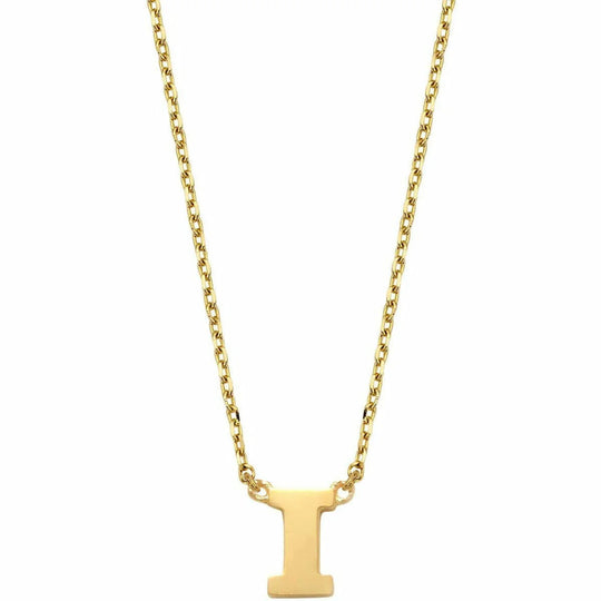 Gouden ketting Letter I 38+2,5+2,5 cm