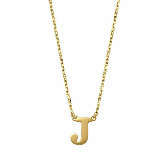 Gouden ketting Letter J 38+2,5+2,5 cm