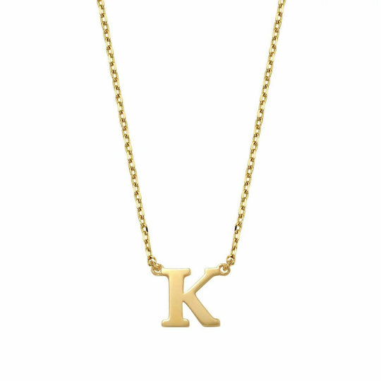 Gouden ketting Letter K 38+2,5+2,5 cm