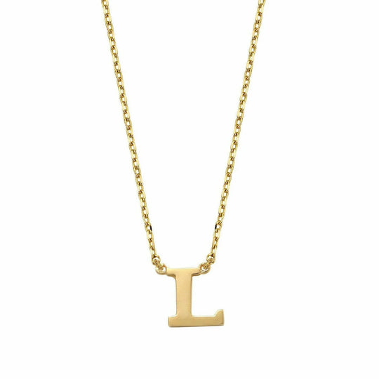 Gouden ketting Letter L 38+2,5+2,5 cm