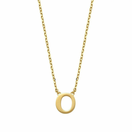 Gouden ketting Letter O 38+2,5+2,5 cm