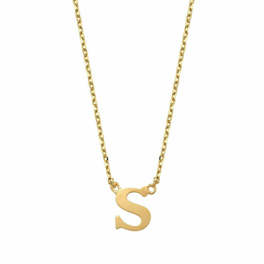 Gouden ketting Letter S 38+2,5+2,5 cm