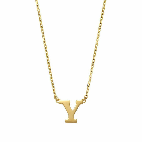 Gouden ketting Letter Y 38+2,5+2,5 cm
