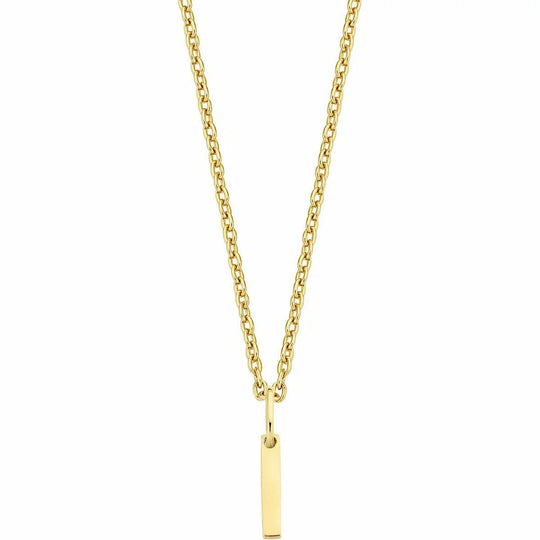 Gouden ketting rechthoek 8x1,45mm 38+2,5+2,5cm