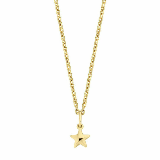 Gouden ketting star 5mm 38+2,5+2,5cm