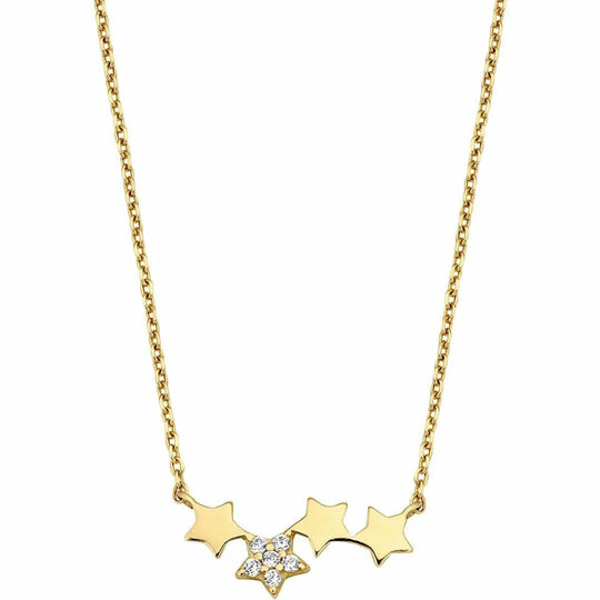 Gouden ketting stars 38+2,5+2,5cm