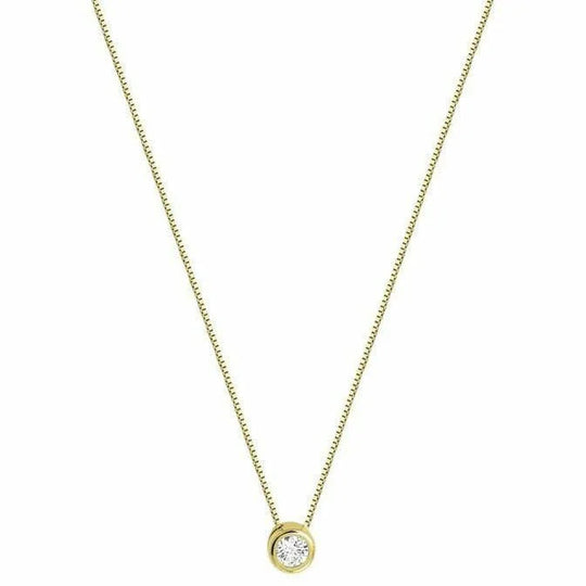 Gouden ketting zirkonia 0,5 mm 40 + 2 cm