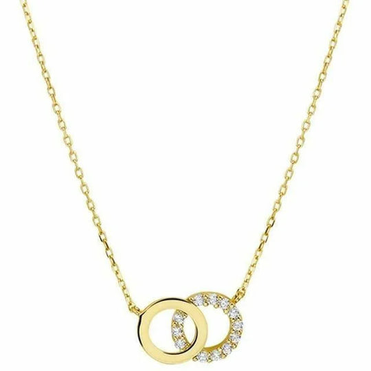 Gouden ketting zirkonia 0,8 mm 40 + 4 cm