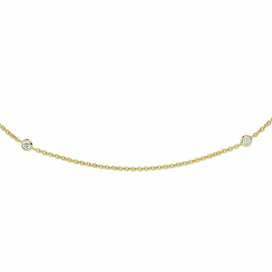 Gouden ketting zirkonia 42-45 cm