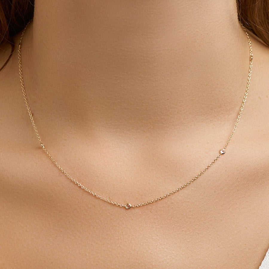 Gouden ketting zirkonia 42-45 cm - Kettingen