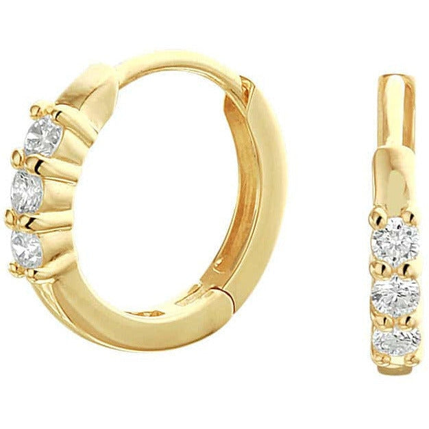 Gouden klapoorringen diamant 0.18ct - Oorsieraden