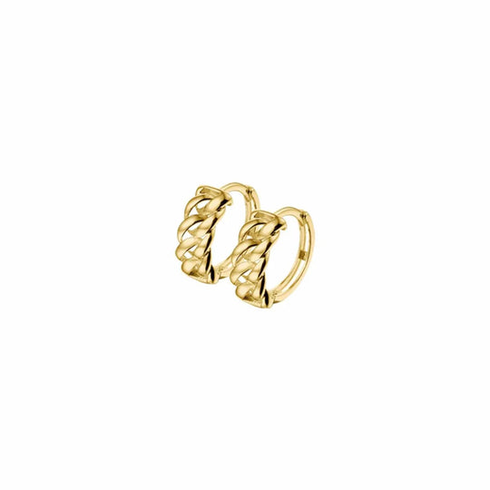 Gouden klapoorringen gourmet 5 x 13mm