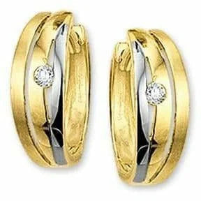 Gouden klapoorringen zirkonia