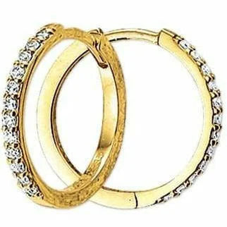 Gouden klapoorringen zirkonia