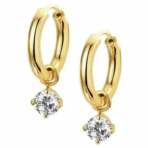 Gouden klapoorringen zirkonia