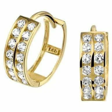 Gouden klapoorringen zirkonia