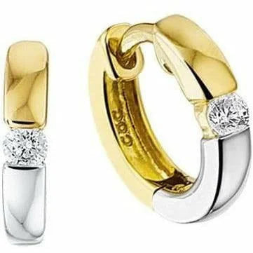 Gouden klapoorringen zirkonia