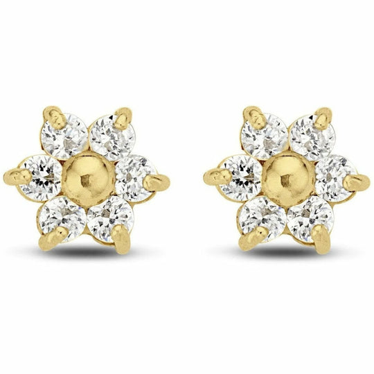 Gouden oorbellen 5mm star 1,5mm zirkonia