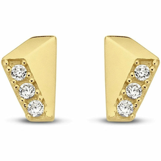 Gouden oorbellen 6,2x3,8mm 1,2mm zirkonia