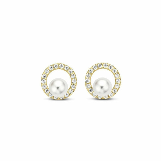 Gouden oorbellen 6mm rond 3mm