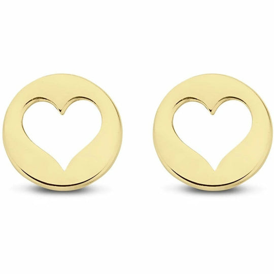 Gouden oorbellen open hart 7mm