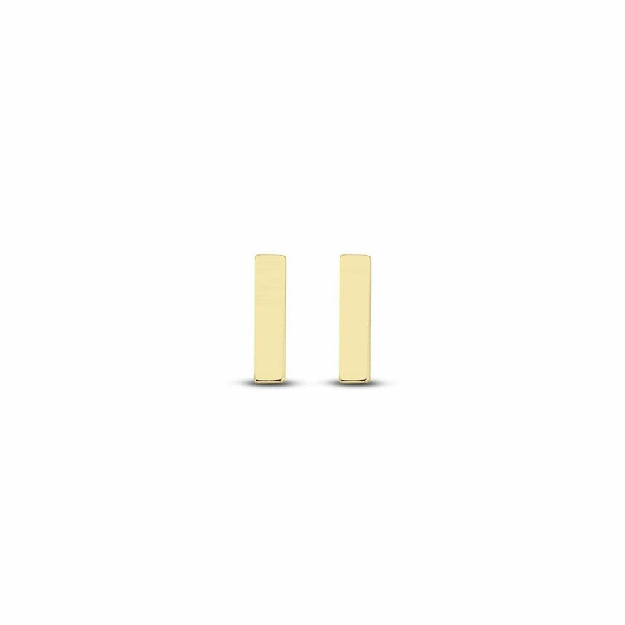 Gouden oorbellen rechthoek 6,19x1,45mm - Oorsieraden