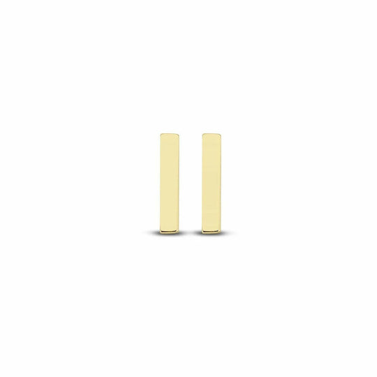Gouden oorbellen rechthoek 8x1,45mm
