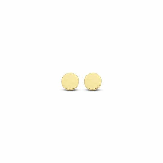 Gouden oorbellen rond plat 3mm