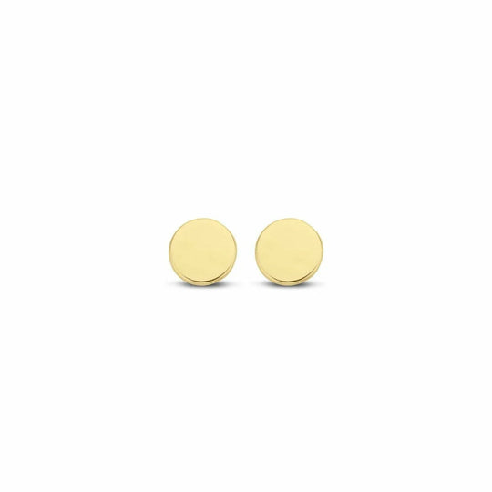 Gouden oorbellen rond plat 4mm