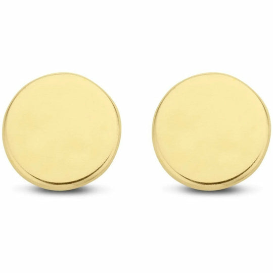 Gouden oorbellen rond plat 5mm