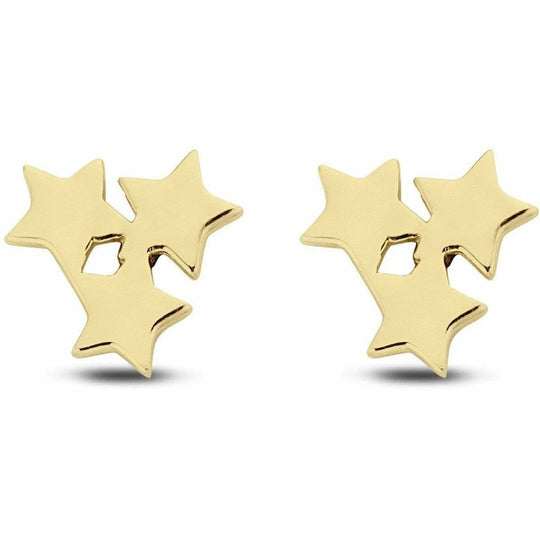 Gouden oorbellen stars 6mm