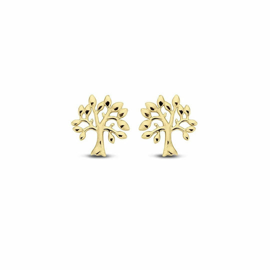 Gouden oorbellen tree 6,5x6,2mm