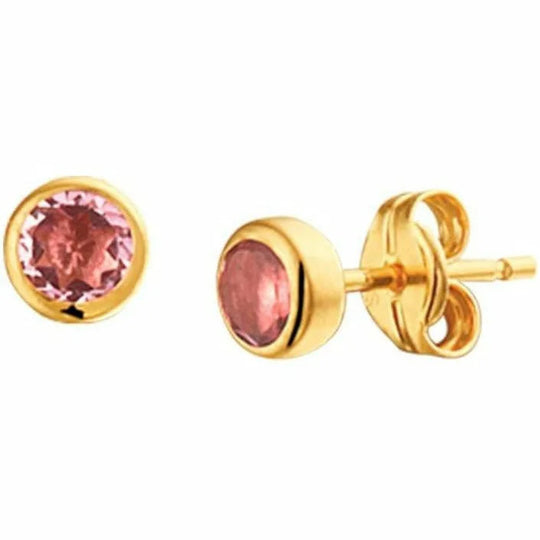 Gouden oorknoppen amethyst