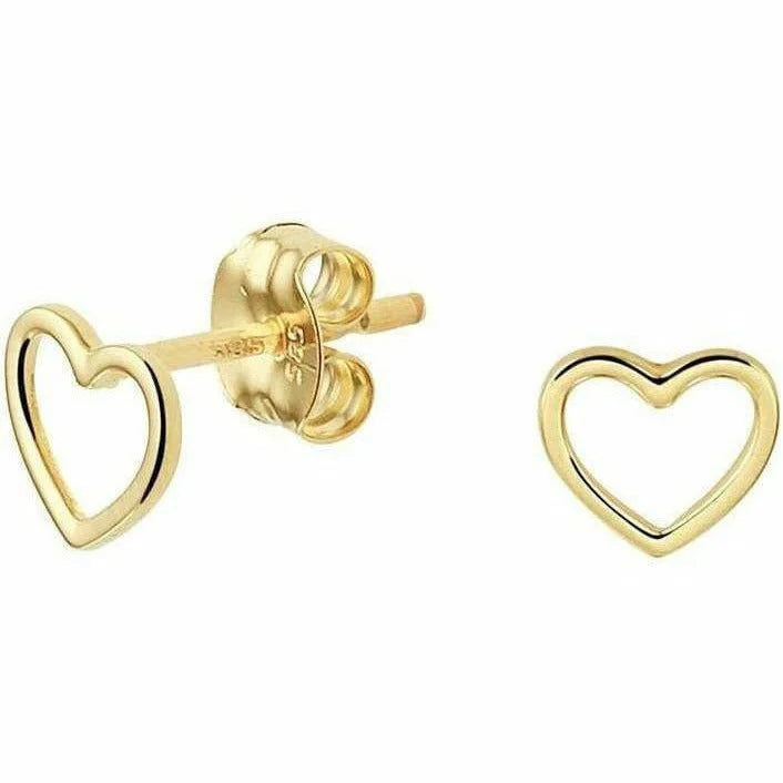 Gouden oorknoppen hart met goudkleurige hartvorm