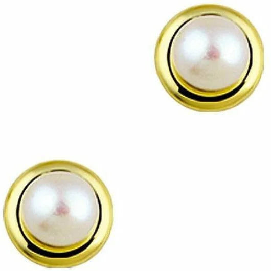Gouden oorknoppen parel