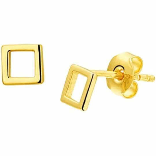 Gouden oorknoppen vierkant