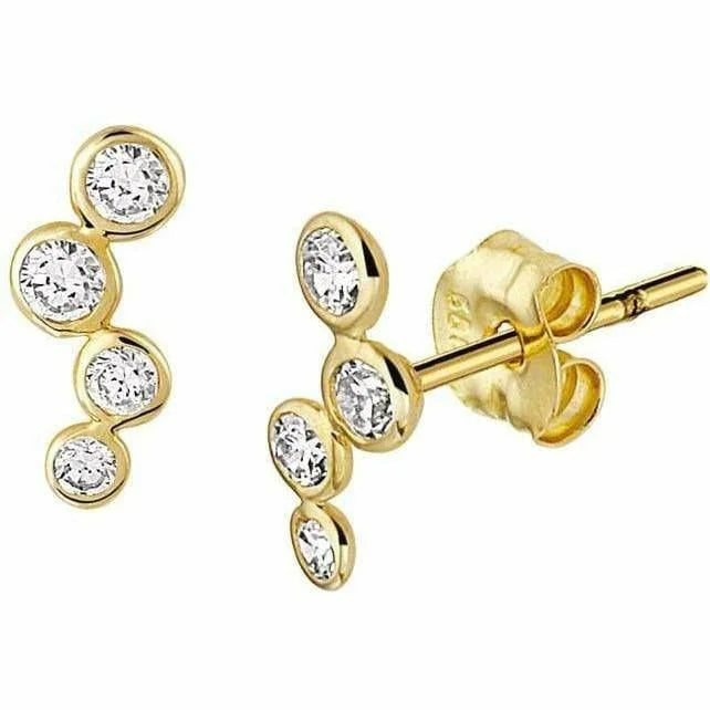 Gouden oorknoppen zirkonia - Oorsieraden