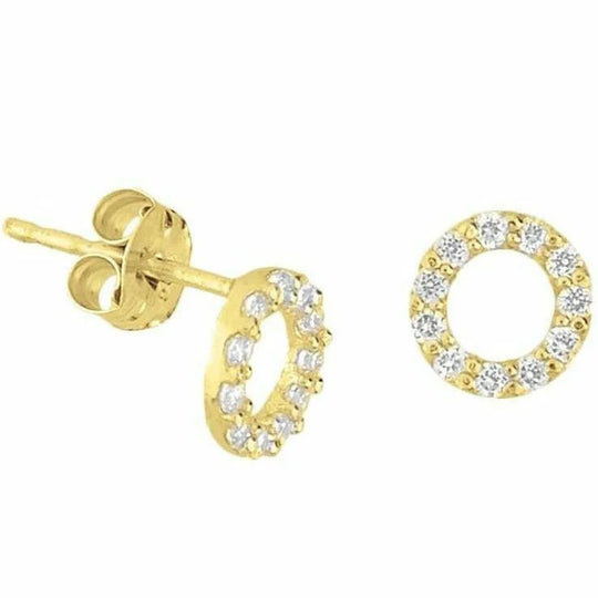 Gouden oorknoppen zirkonia