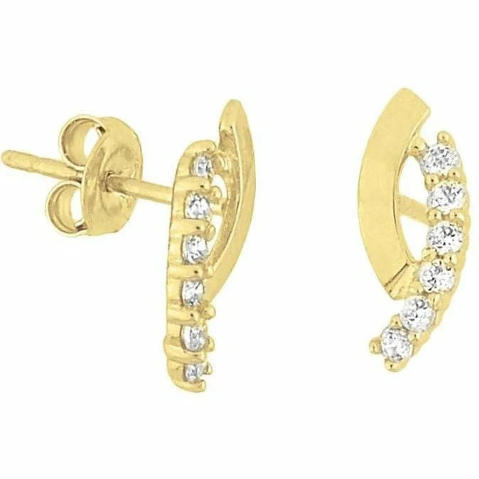 Gouden oorknoppen zirkonia - Oorsieraden