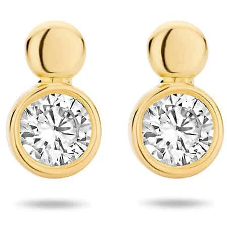 Gouden oorknoppen zirkonia