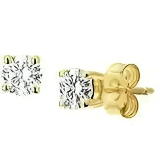 gouden oorknoppen zirkonia solitair 3,5mm