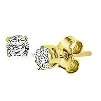 Gouden oorknoppen zirkonia solitair 3mm in 14k geelgoud