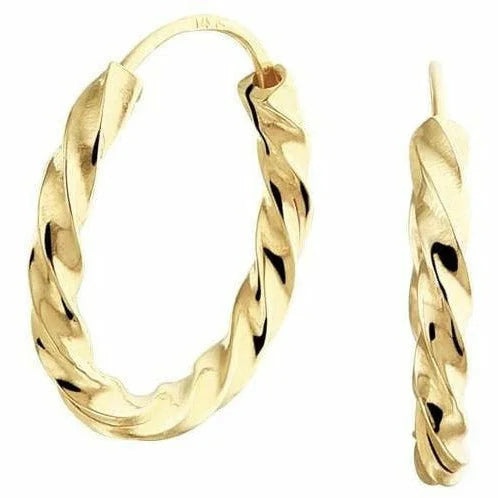 Gouden oorringen gedraaide buis