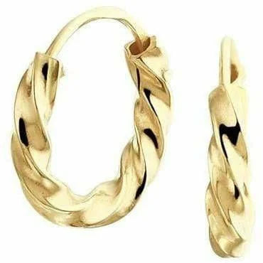 Gouden oorringen gedraaide buis